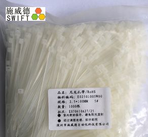 Buy PA66 Nylon Wire Ties , Natural Cable Ties UL94V - 2 Flammability 100mm Length online manufacture