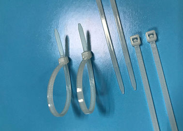 White PA66 Nylon Cable Ties Length 100mm Width 3.6mm 27 Lbs Tensile Strength